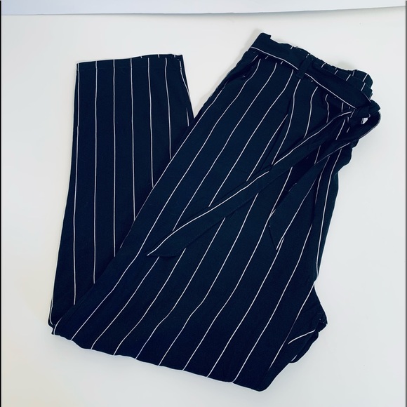 Forever 21 Black and White Paperboy Striped Pants New - Picture 1 of 4
